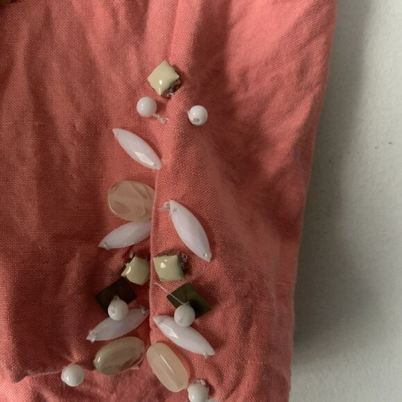 Ruby Rd Linen Blend Coral Cropped Pants Size 14 - Picture 3 of 5